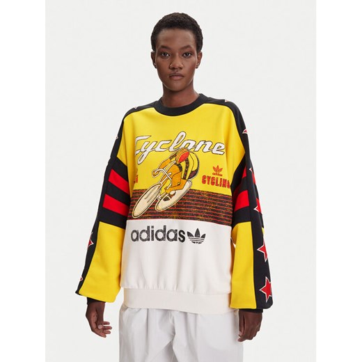 adidas Bluza Archive Cycling JW0147 Żółty Oversize ze sklepu MODIVO w kategorii Bluzy damskie - zdjęcie 185731046