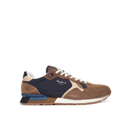 Pepe Jeans Sneakersy Brit Colors M PMS400004 Brązowy ze sklepu MODIVO w kategorii Buty sportowe męskie - zdjęcie 185731048