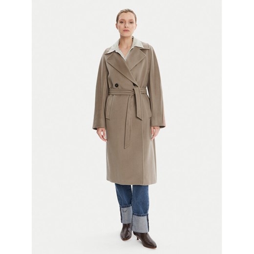 Weekend Max Mara Płaszcz wełniany Resina 2525016031 Brązowy Regular Fit ze sklepu MODIVO w kategorii Płaszcze damskie - zdjęcie 185731086