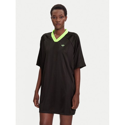 adidas Sukienka codzienna adicolor Football Jacquard KB8152 Czarny Oversize ze sklepu MODIVO w kategorii Sukienki - zdjęcie 185731117