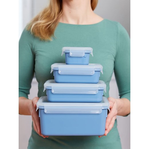 Emsa Pojemniki (4 szt.) &quot;Clip &amp; Go&quot; w kolorze niebieskim na Emsa onesize okazyjna cena Limango Polska