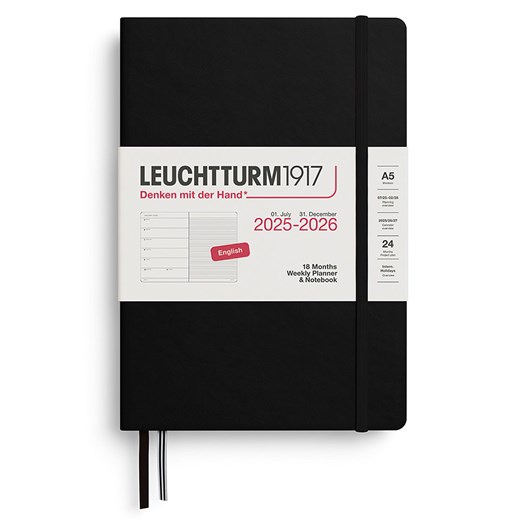 LEUCHTTURM1917 Notatnik w kolorze czarnym z kalendarzem - A5 ze sklepu Limango Polska w kategorii Akcesoria biurowe - zdjęcie 185733549
