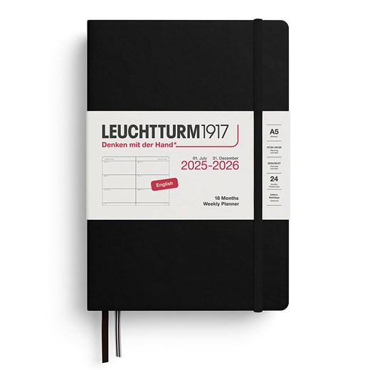 LEUCHTTURM1917 Notatnik w kolorze czarnym z kalendarzem - A5 ze sklepu Limango Polska w kategorii Akcesoria biurowe - zdjęcie 185733558