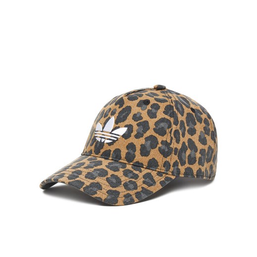 Czapka z daszkiem adidas Leopard JW8034 Brązowy ze sklepu eobuwie.pl w kategorii Czapki z daszkiem damskie - zdjęcie 185736868