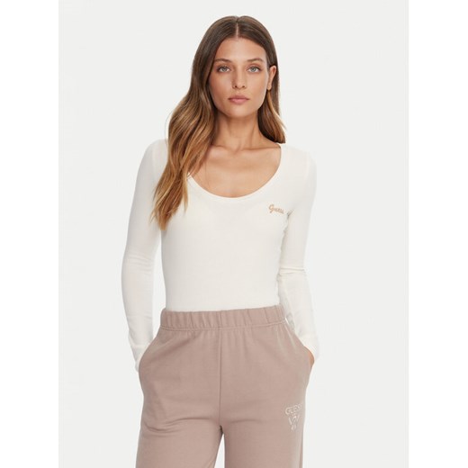 Guess Body V5BP09 KCBF1 Écru Slim Fit ze sklepu MODIVO w kategorii Bluzki damskie - zdjęcie 185737495