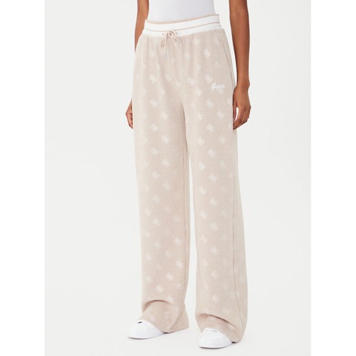Guess Spodnie dresowe V5BB00 K1902 Brązowy Wide Leg ze sklepu MODIVO w kategorii Spodnie damskie - zdjęcie 185737499