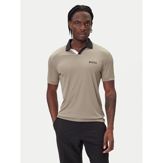 BOSS Polo Palle 50543348 Beżowy Slim Fit ze sklepu MODIVO w kategorii T-shirty męskie - zdjęcie 185737549