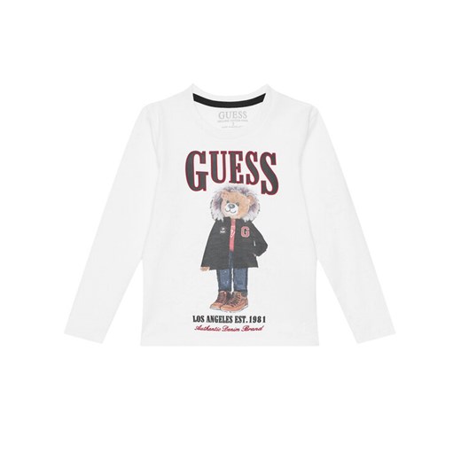 Guess Bluzka N5BI04 I3Z14 Biały Regular Fit ze sklepu MODIVO w kategorii Kaftaniki i bluzki - zdjęcie 185737679