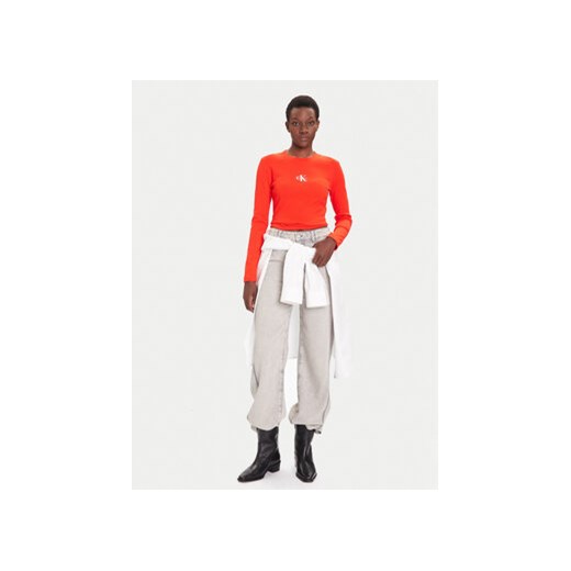 Calvin Klein Jeans Bluzka Monogram LV047A803G Czerwony Slim Fit XS MODIVO