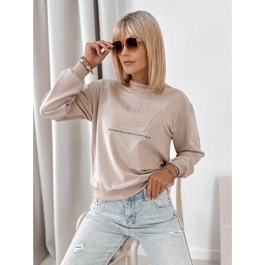 bluza margot beżowa one size ze sklepu UBRA w kategorii Bluzy damskie - zdjęcie 185739765