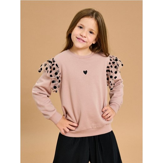 Sinsay - Bluza z tiulowymi falbankami - różowy - id: 373DN-39X - marki Sinsay - 185743495 Sinsay - Bluza z tiulowymi falbankami - różowy ze sklepu Sinsay w kategorii Bluzy dziewczęce - zdjęcie 185743495