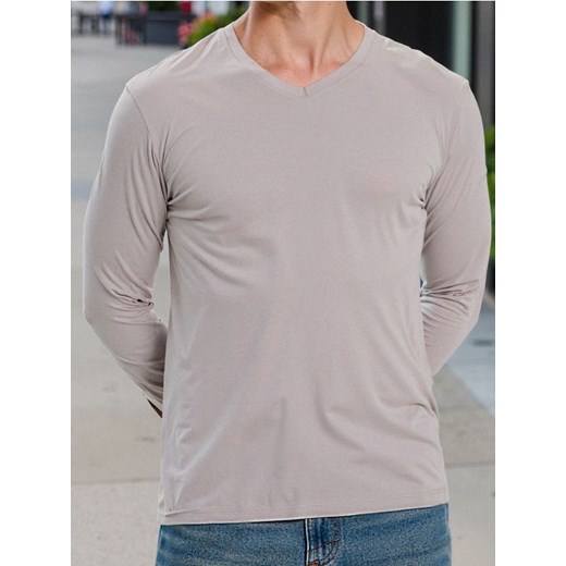 Sinsay - Koszulka z długimi rękawami - kremowy ze sklepu Sinsay w kategorii T-shirty męskie - zdjęcie 185743536