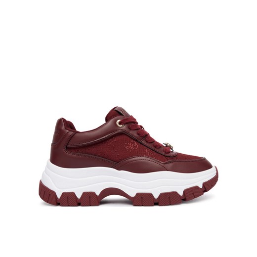Sneakersy Guess FLFBRT ELE12 Bordowy ze sklepu eobuwie.pl w kategorii Buty sportowe damskie - zdjęcie 185743597