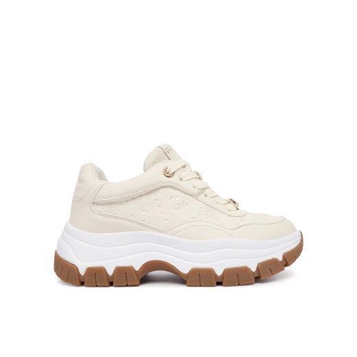 Sneakersy Guess FLFBRT PEL12 Écru ze sklepu eobuwie.pl w kategorii Buty sportowe damskie - zdjęcie 185743629