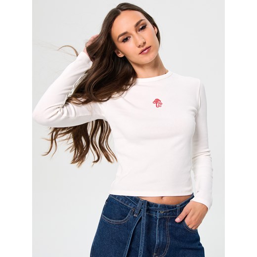 Sinsay - Koszulka z długimi rękawami - kremowy Sinsay L Sinsay