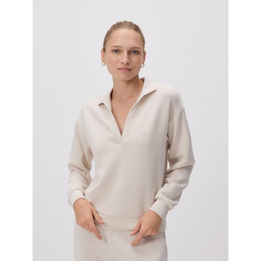 Reserved - Bluza z modalem - beżowy ze sklepu Reserved w kategorii Bluzy damskie - zdjęcie 185747537
