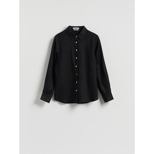 Reserved - Lniana koszula - czarny ze sklepu Reserved w kategorii Koszule męskie - zdjęcie 185748547