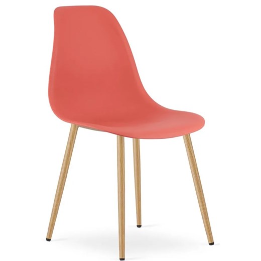 Czerwone minimalistyczne krzesło do salonu cynober C9-C65 ze sklepu Edinos.pl w kategorii Krzesła - zdjęcie 185750019