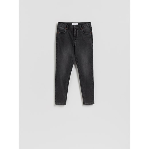 Reserved - Jeans slim fit mid rise - szary ze sklepu Reserved w kategorii Jeansy damskie - zdjęcie 185750909