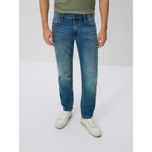 Reserved - Jeansy slim z efektem sprania - indigo jeans ze sklepu Reserved w kategorii Jeansy męskie - zdjęcie 185752426