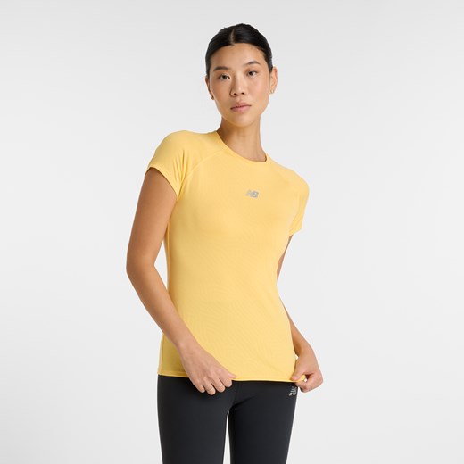 Koszulka damska New Balance WT51223CEE – żółta ze sklepu New Balance Poland w kategorii Bluzki damskie - zdjęcie 185752896