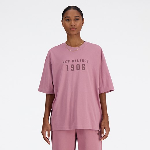 Koszulka damska New Balance WT41519RSE – różowa ze sklepu New Balance Poland w kategorii Bluzki damskie - zdjęcie 185753065