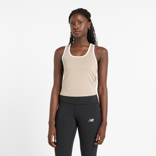 Koszulka damska New Balance WT51401ADS – beżowa ze sklepu New Balance Poland w kategorii Bluzki damskie - zdjęcie 185753165