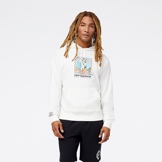 Bluza męska New Balance MT31588SST – biała ze sklepu New Balance Poland w kategorii Bluzy męskie - zdjęcie 185753266