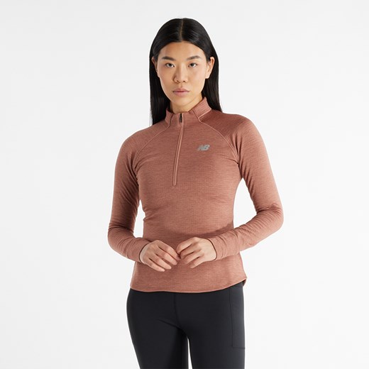 Bluza damska New Balance WT43200SWA – brązowa ze sklepu New Balance Poland w kategorii Bluzy damskie - zdjęcie 185753705