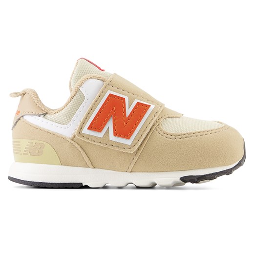 Buty niemowlęce New Balance NW574HBO - beżowe New Balance 21 okazyjna cena New Balance Poland