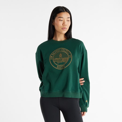 Bluza damska New Balance WT43553NWG – zielona ze sklepu New Balance Poland w kategorii Bluzy damskie - zdjęcie 185753845