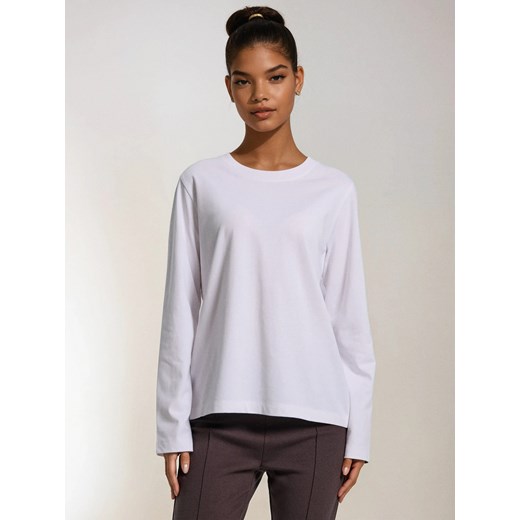 Sinsay - Koszulka basic z długimi rękawami - biały Sinsay XS Sinsay