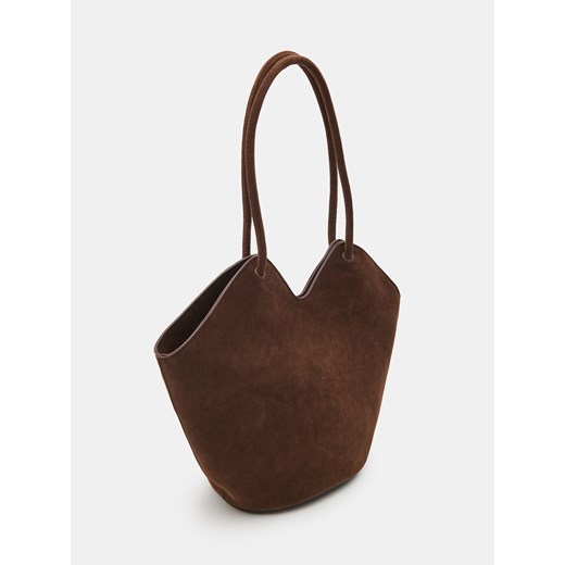 Sinsay - Torebka shopper z imitacji zamszu - brązowy Sinsay One Size Sinsay