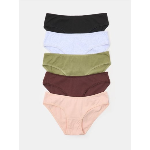 Sinsay - Bawełniane majtki figi 5 pack - wielobarwny ze sklepu Sinsay w kategorii Majtki damskie - zdjęcie 185754766