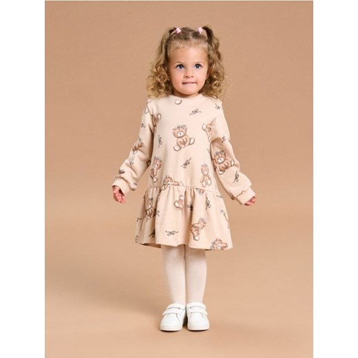 Sinsay - Sukienka babydoll ze wzorkiem - kremowy - id: 242EN-02X - marki Sinsay - 185754767 Sinsay - Sukienka babydoll ze wzorkiem - kremowy ze sklepu Sinsay w kategorii Sukienki niemowlęce - zdjęcie 185754767