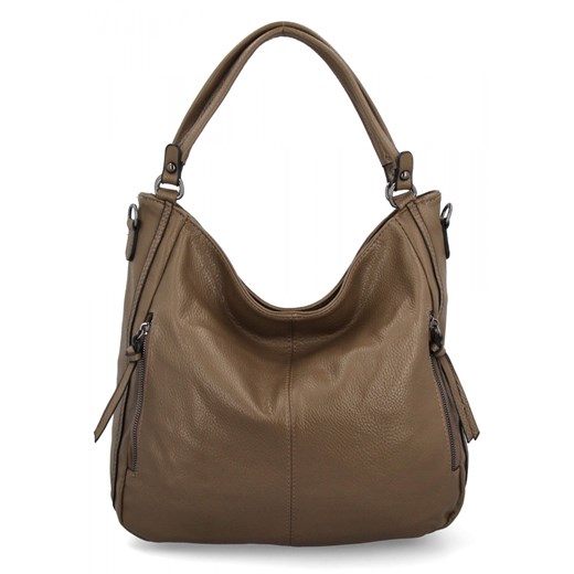 Uniwersalna Torebka Damska XL Na Co Dzień firmy Hernan HB0379 Ziemista ze sklepu PaniTorbalska w kategorii Torby Shopper bag - zdjęcie 185756349