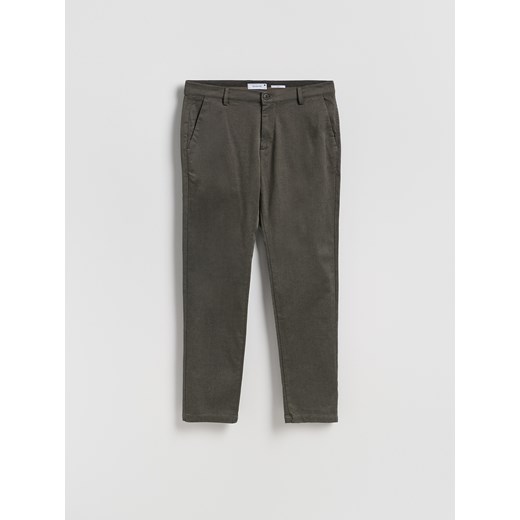 Reserved - Spodnie chino slim fit - ciemnozielony ze sklepu Reserved w kategorii Spodnie męskie - zdjęcie 185756595