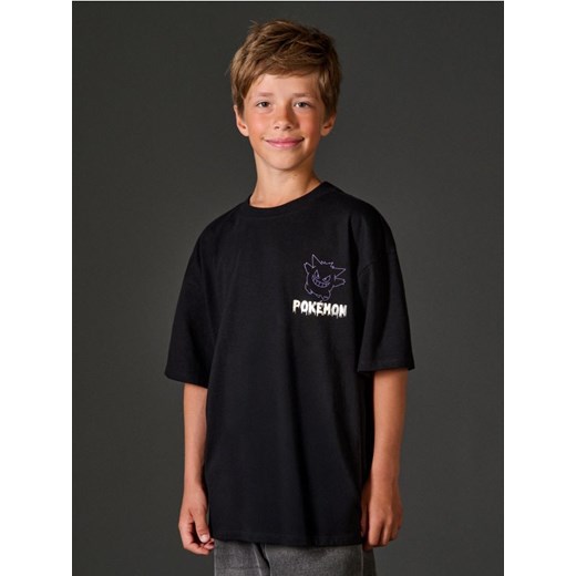 Sinsay - Koszulka z nadrukiem na plecach - czarny ze sklepu Sinsay w kategorii T-shirty chłopięce - zdjęcie 185758918