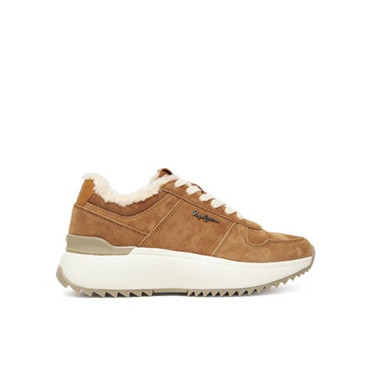 Sneakersy Pepe Jeans Kimi Block W PLS600022 Brązowy ze sklepu eobuwie.pl w kategorii Buty sportowe damskie - zdjęcie 185760098