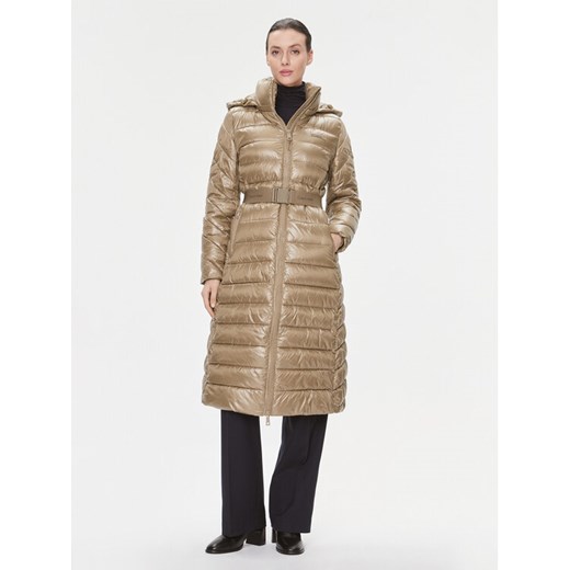 Calvin Klein Płaszcz zimowy Ess K20K206091 Brązowy Slim Fit ze sklepu MODIVO w kategorii Płaszcze damskie - zdjęcie 185761078