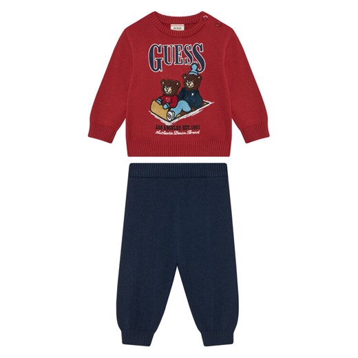 Guess Komplet sweter i spodnie materiałowe I5BG04 Z2BB0 Czerwony Regular Fit ze sklepu MODIVO w kategorii Komplety chłopięce - zdjęcie 185761215
