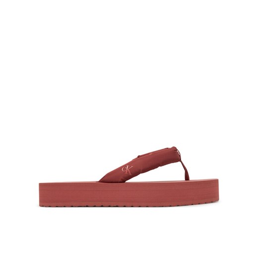 Calvin Klein Jeans Japonki Beach Sandal Flatform Ttxr Satin YW0YW01723 Brązowy ze sklepu MODIVO w kategorii Klapki damskie - zdjęcie 185761267