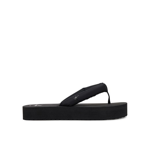 Calvin Klein Jeans Japonki Beach Sandal Flatform Ttxr Satin YW0YW01723 Czarny ze sklepu MODIVO w kategorii Klapki damskie - zdjęcie 185761369