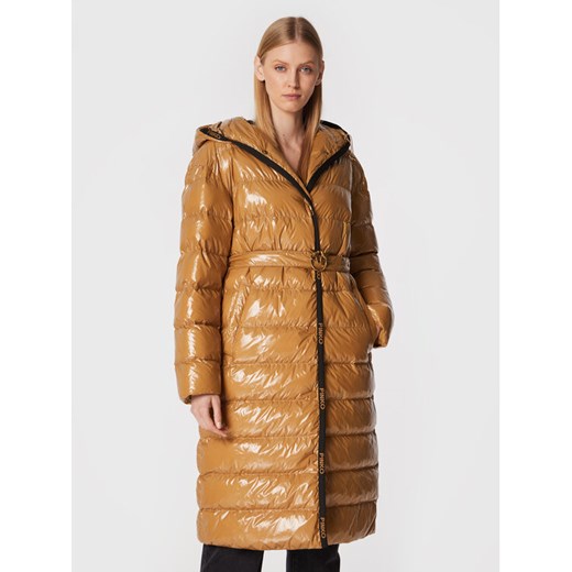 PINKO Płaszcz zimowy Ida 1G18CY A00N Brązowy Regular Fit ze sklepu MODIVO w kategorii Płaszcze damskie - zdjęcie 185761435