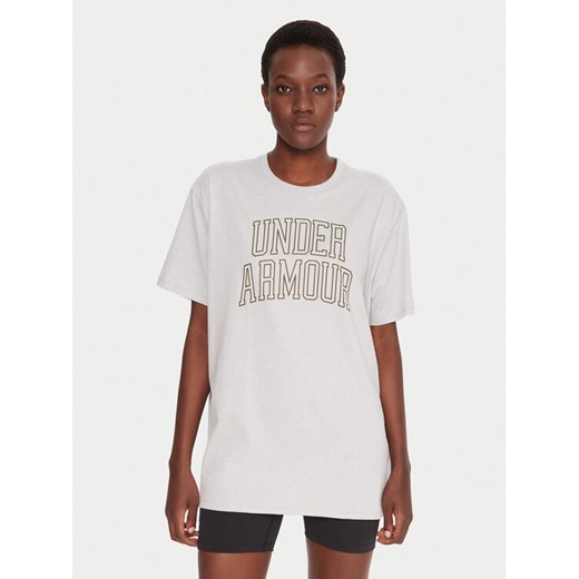 Under Armour T-Shirt Ua Rival Campus 6007883 Szary Oversize ze sklepu MODIVO w kategorii Bluzki damskie - zdjęcie 185761497