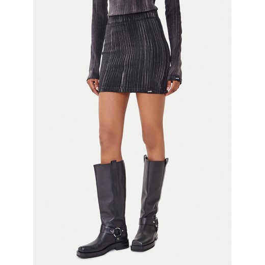 Guess Jeans Spódnica mini W5BD1H KCTT1 Szary Slim Fit ze sklepu MODIVO w kategorii Spódnice - zdjęcie 185761778