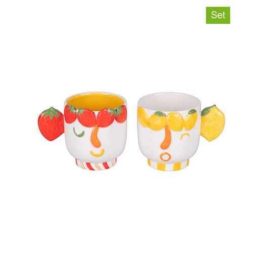 Villa d´Este Kubki (2 szt.) &quot;Fruit Life&quot; w kolorze czerwono-żółtym - 280 ml ze sklepu Limango Polska w kategorii Naczynia - zdjęcie 185766268