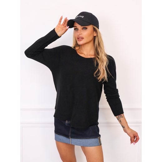 SWETER Z OKRĄGŁYM DEKOLTEM- CZARNY ze sklepu olika.com.pl w kategorii Swetry damskie - zdjęcie 185768816