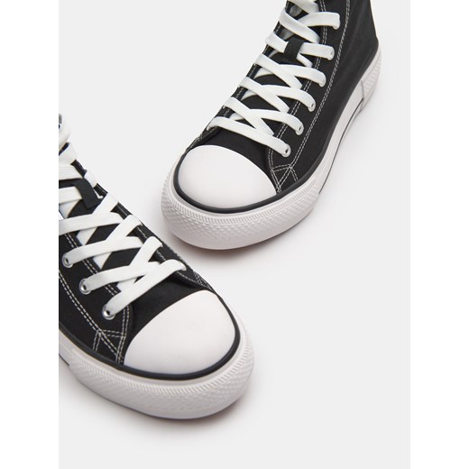 Sinsay - Trampki sznurowane za kostkę - czarny Sinsay 41 Sinsay