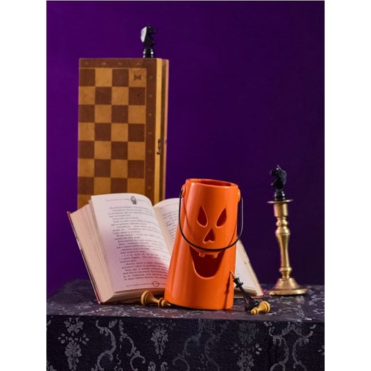 Sinsay - Ceramiczny lampion z motywem halloweenowy - pomarańczowy ze sklepu Sinsay w kategorii Dom - zdjęcie 185769496